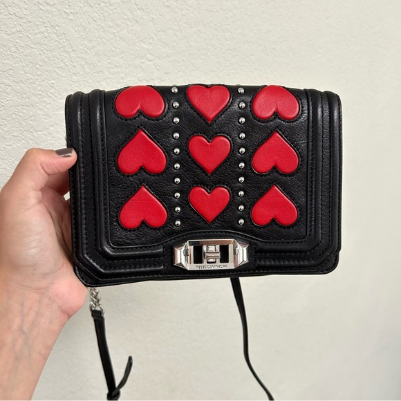 REBECCA MINKOFF / Red Heart Crossbody Black Purse Limited - Picture 1 of 7